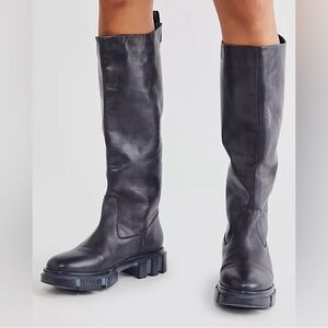 Free People Black Brooks Tall Boots